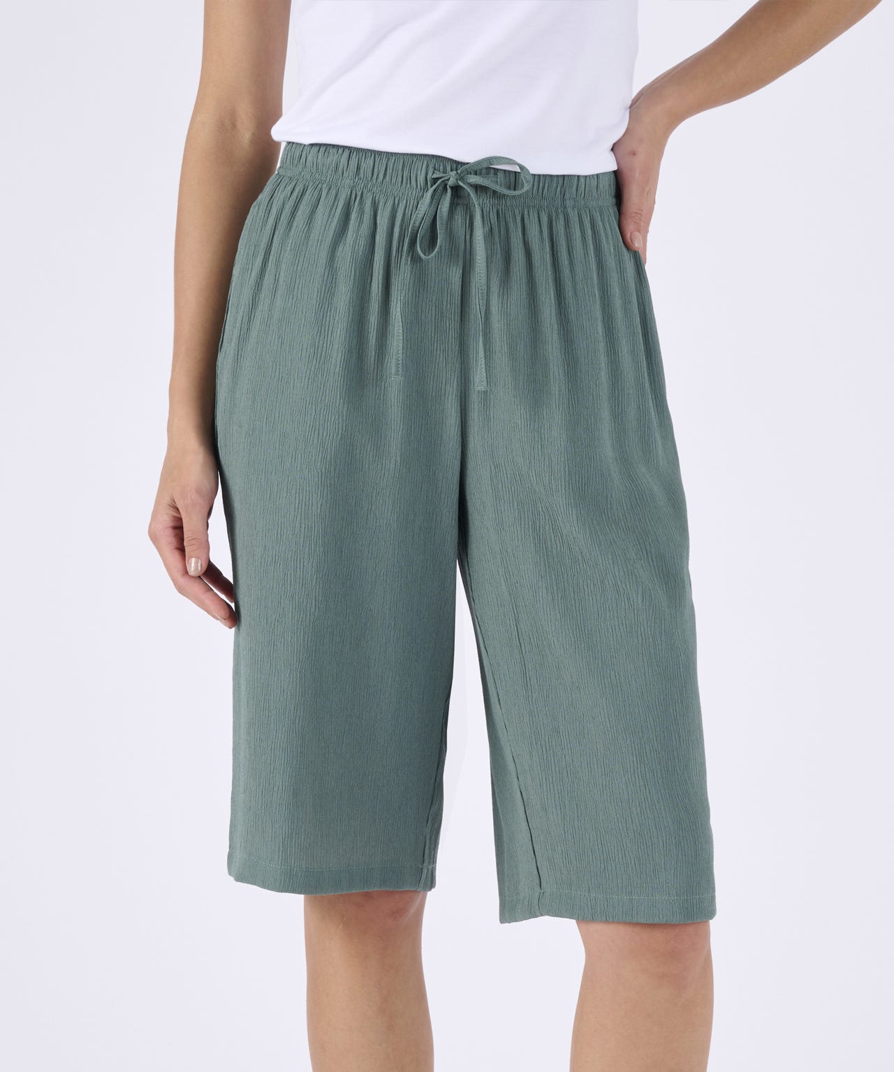 Crinkle Bermuda Shorts