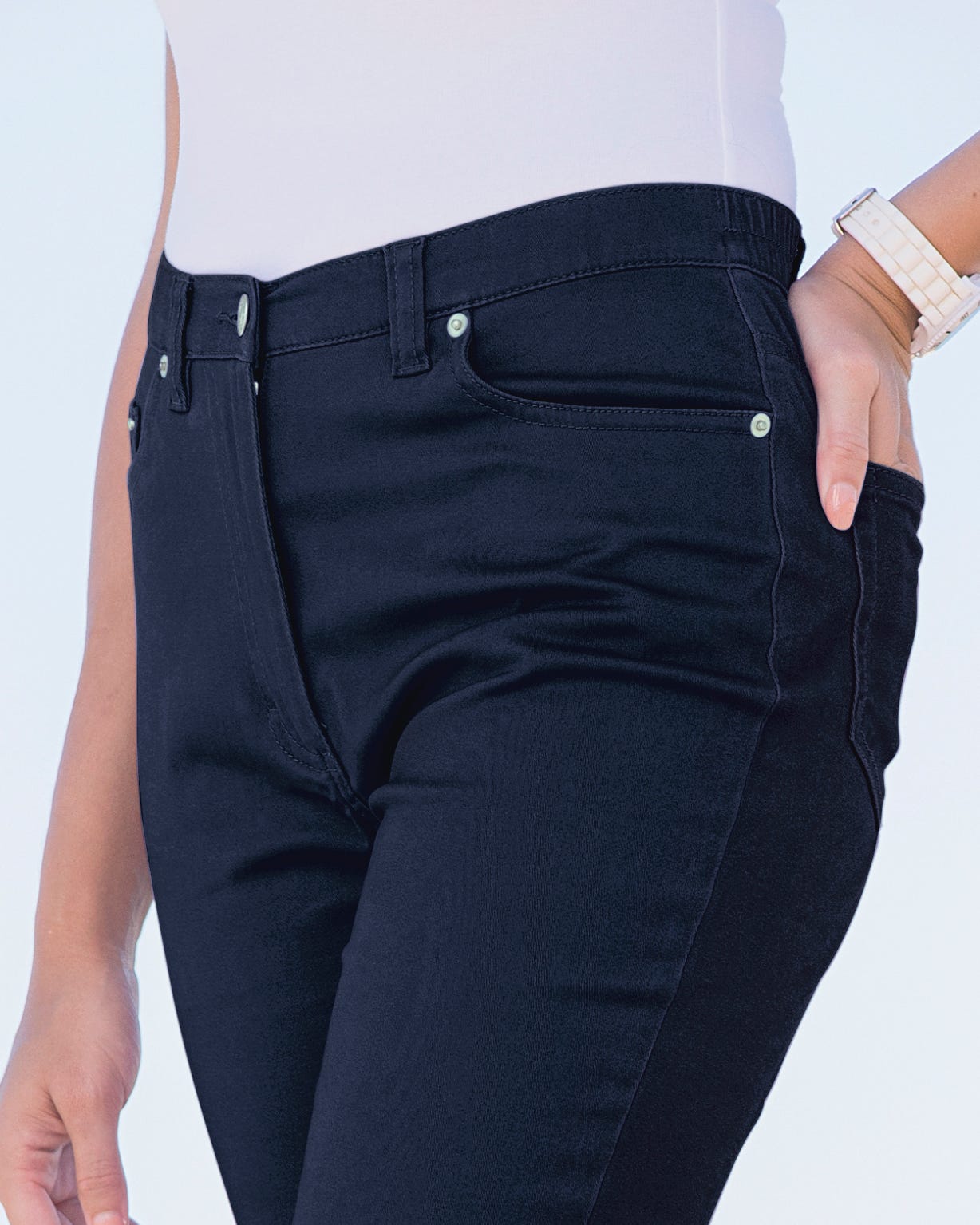 Cotton Stretch Cropped Trousers