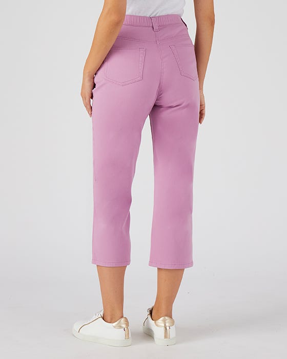 Cotton Stretch Cropped Trousers