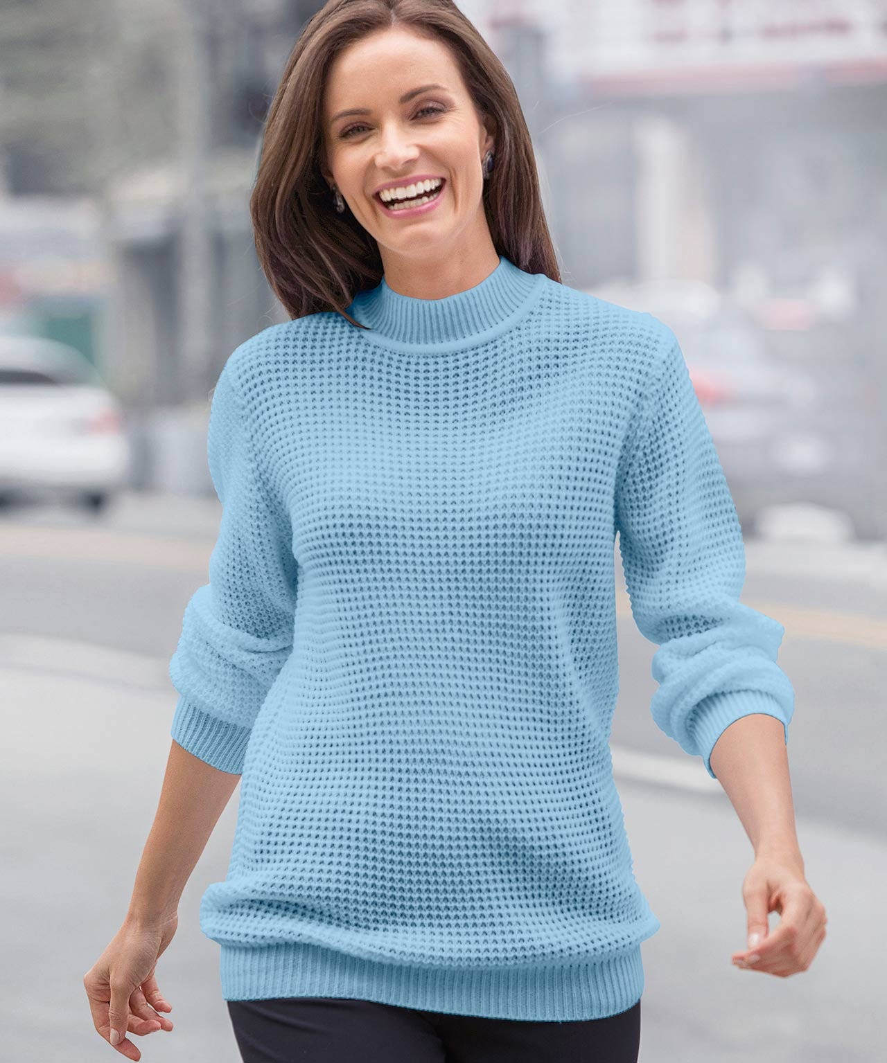 Waffle Turtleneck Sweater