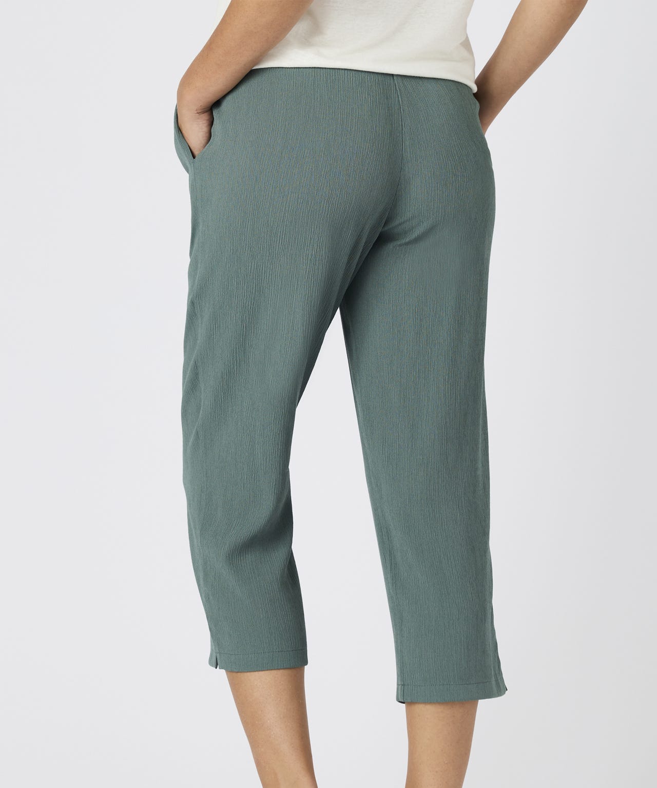 Cropped Crinkle Trousers