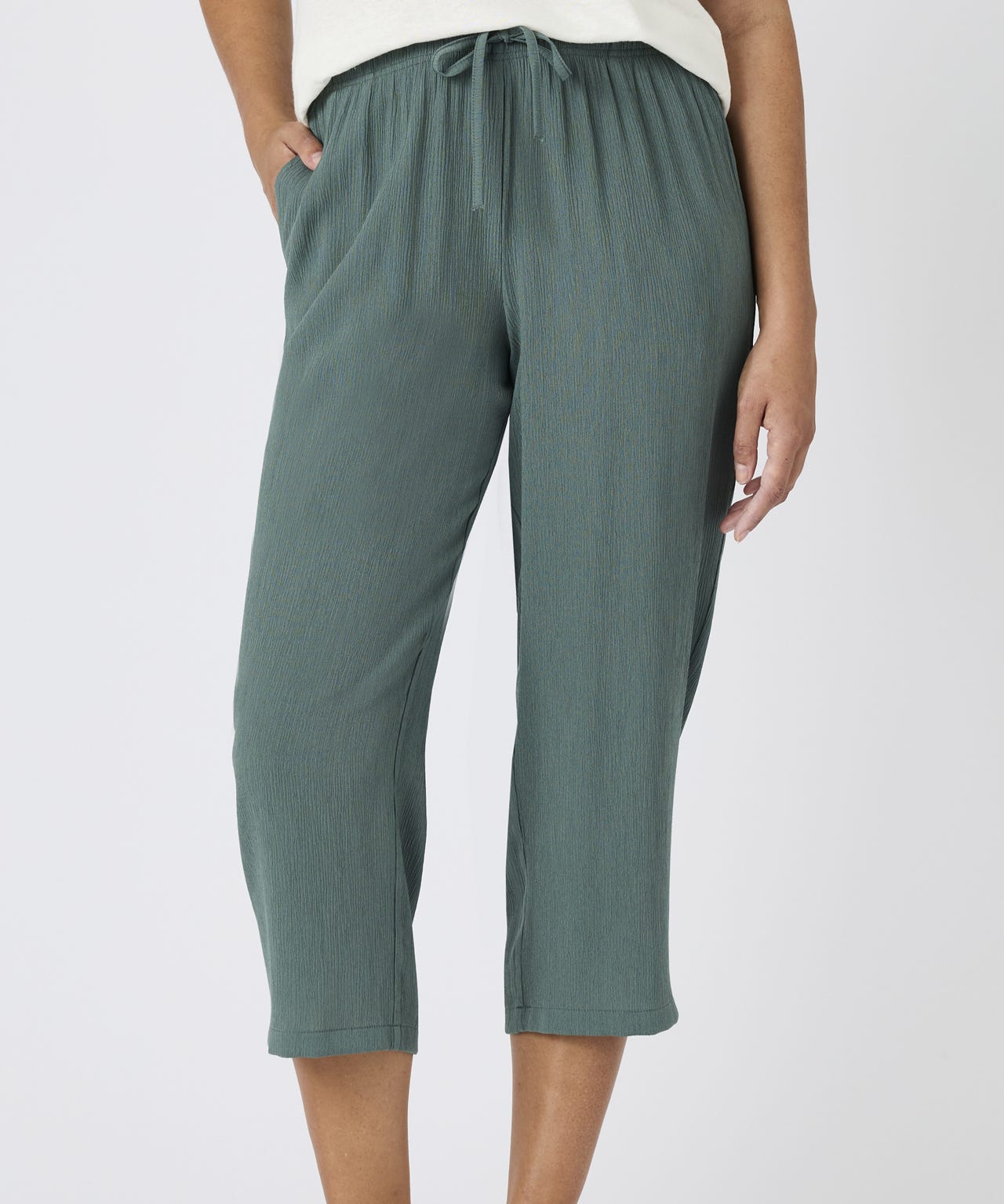 Cropped Crinkle Trousers