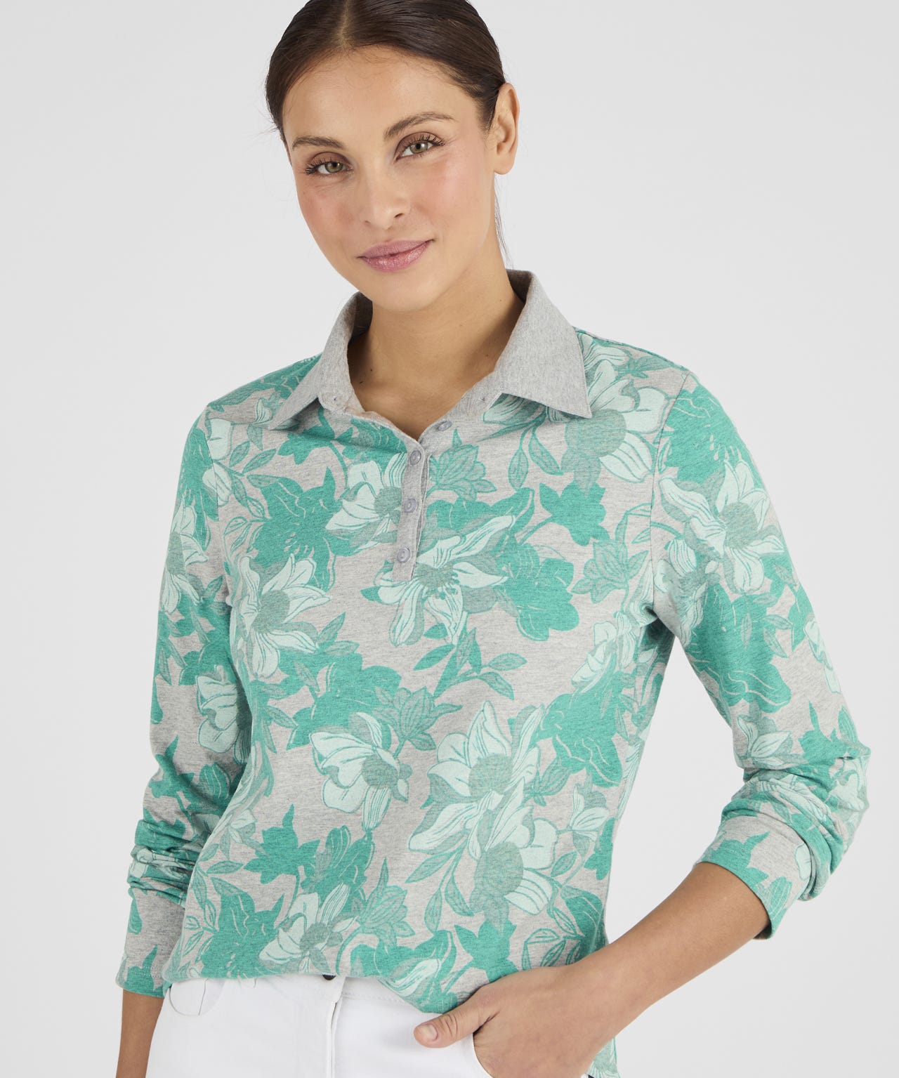 Skin Soft Long Sleeved Cotton Polo Shirt