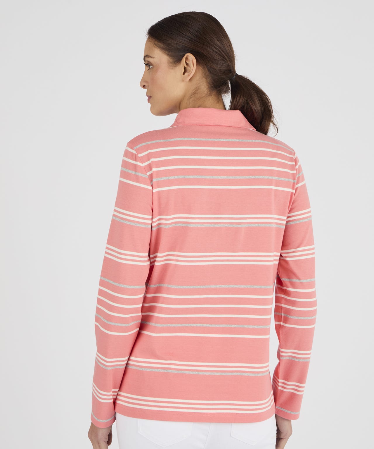 Skin Soft Long Sleeved Cotton Polo Shirt