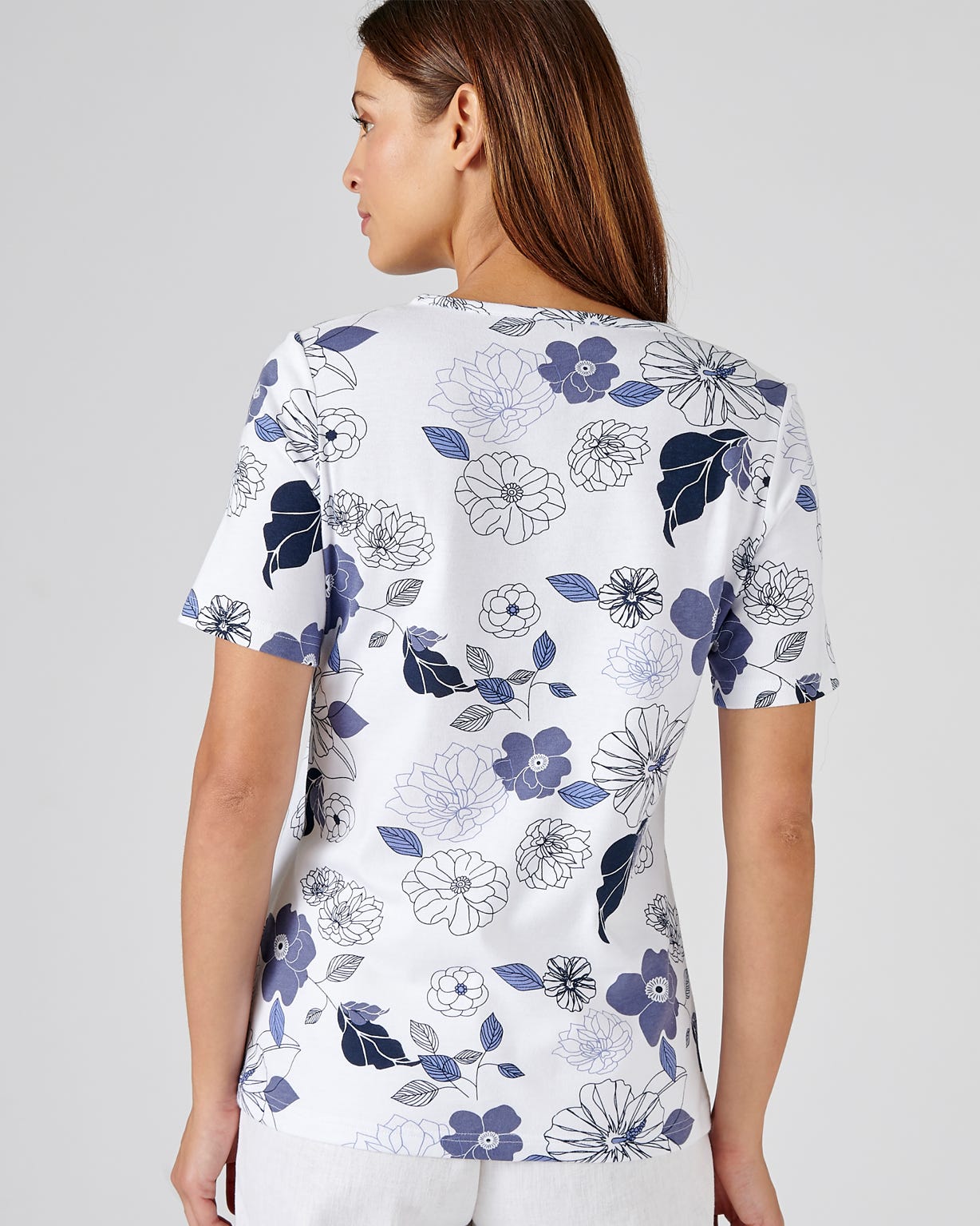 Floral Print Cotton T-shirt