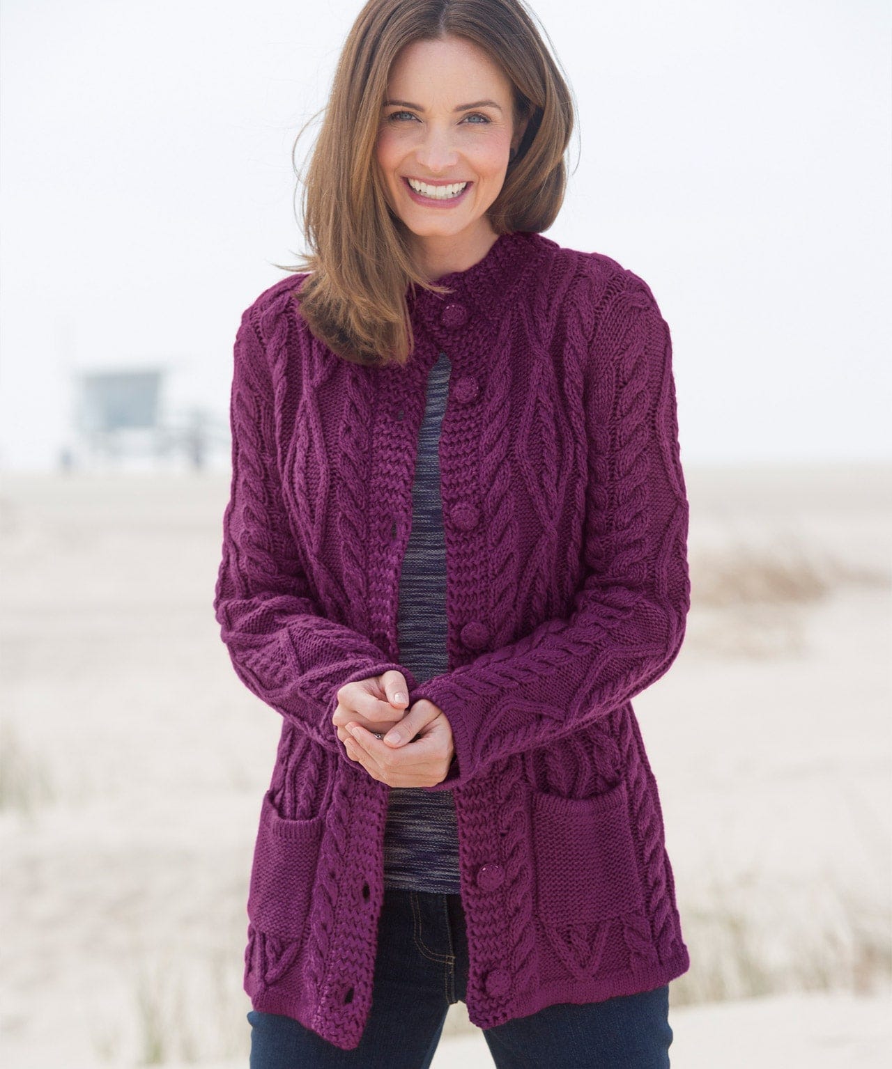 Thermal Button-neck Cardigan