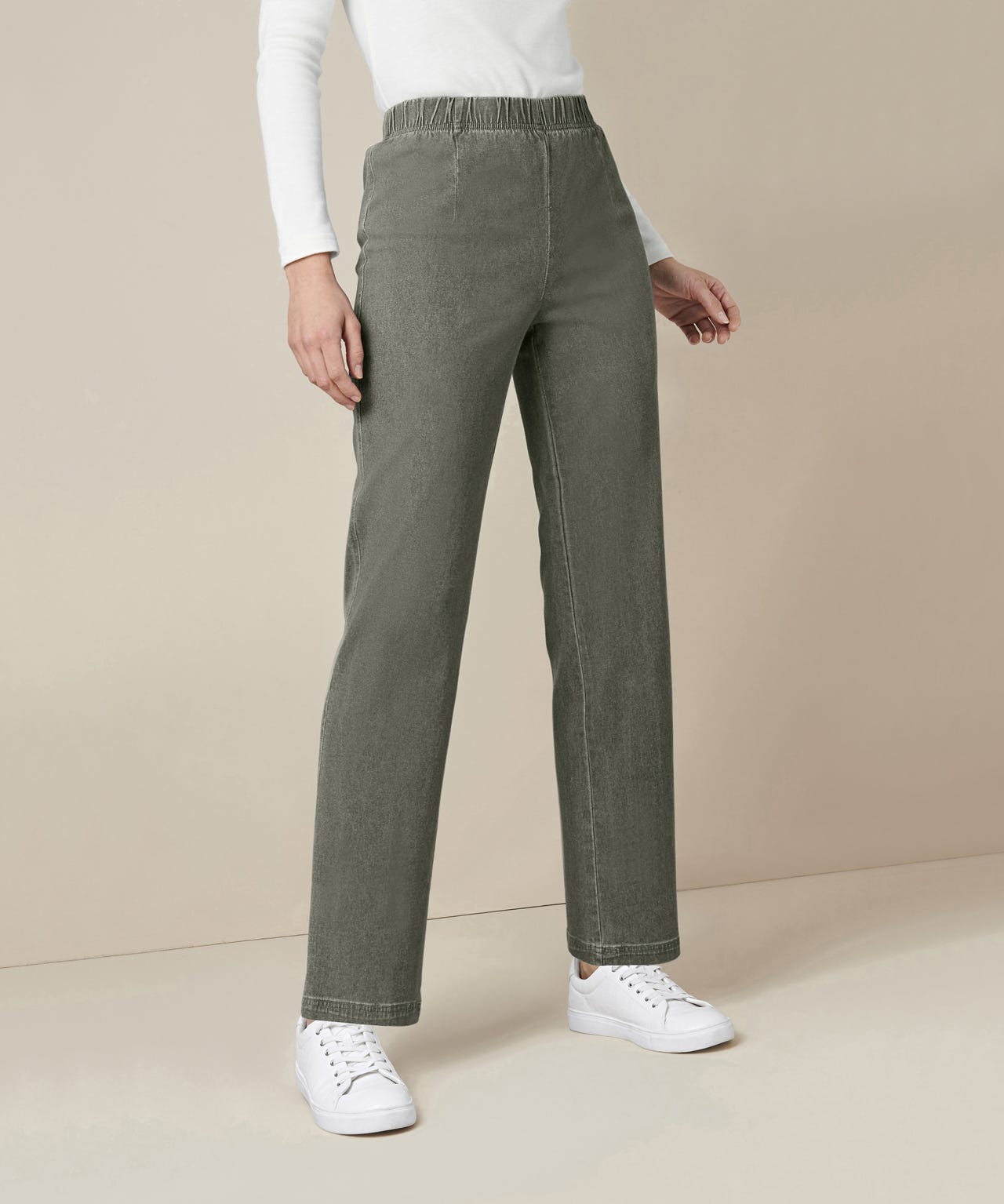 Slim-leg Cotton Stretch Trousers - Trousers 