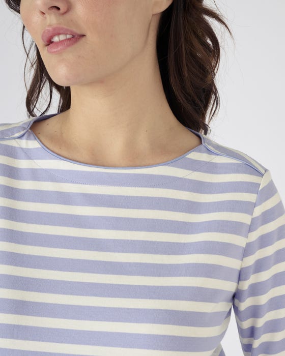 Striped Boat Neck Cotton Top