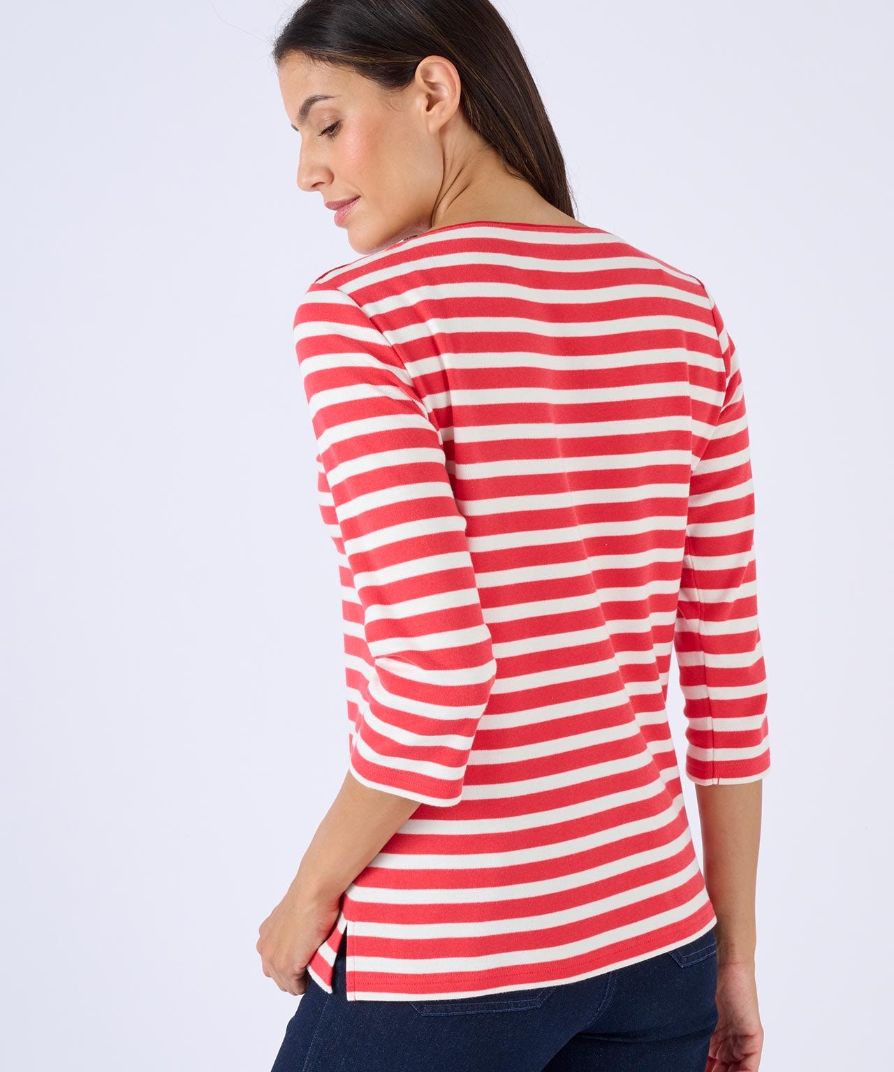 Striped Boat Neck Cotton Top