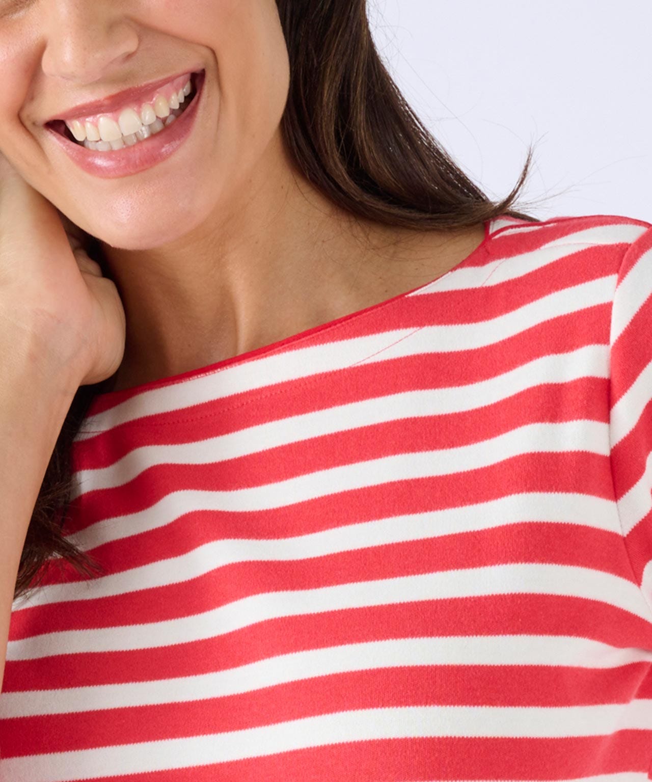 Striped Boat Neck Cotton Top