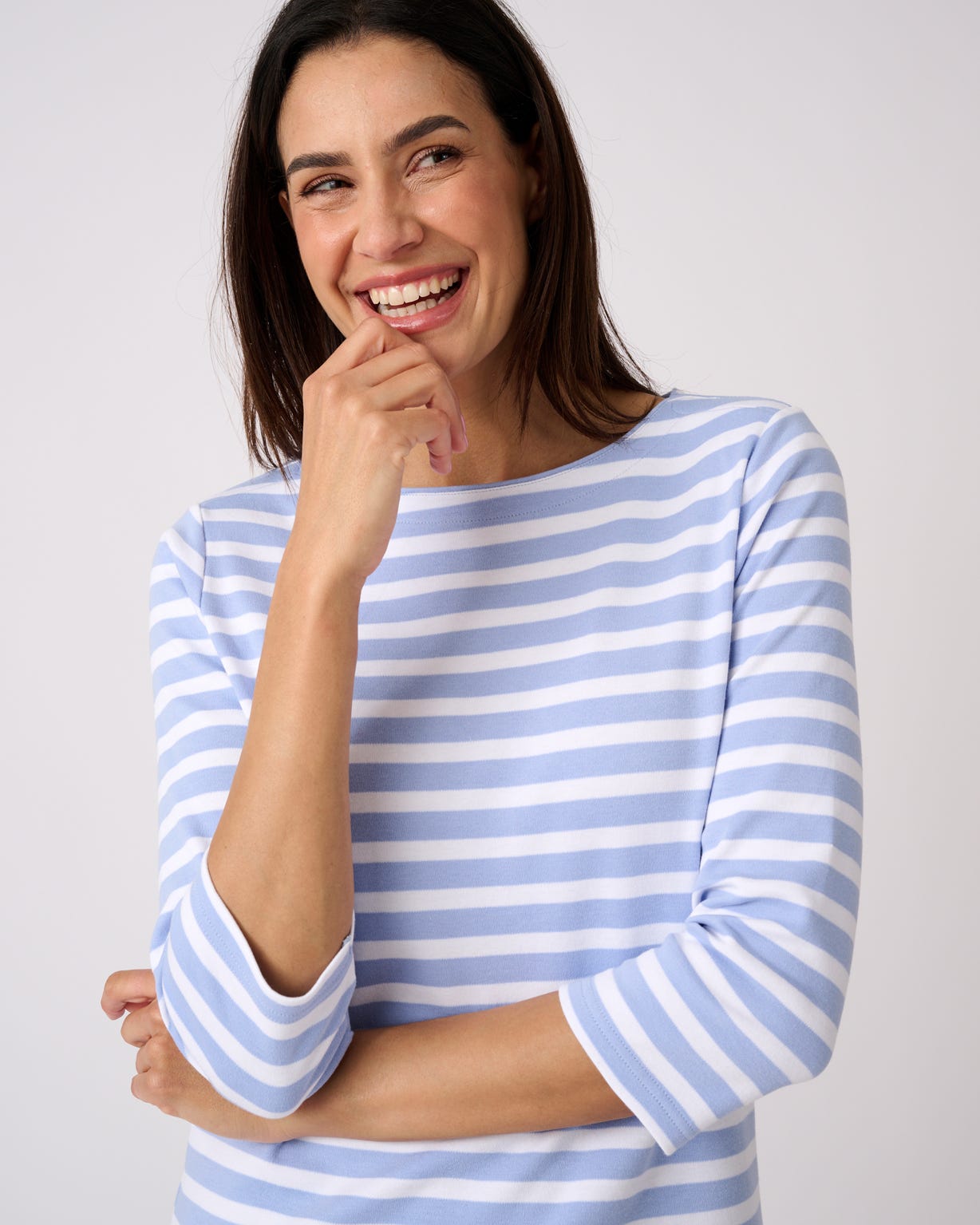 Striped Boat Neck Cotton Top
