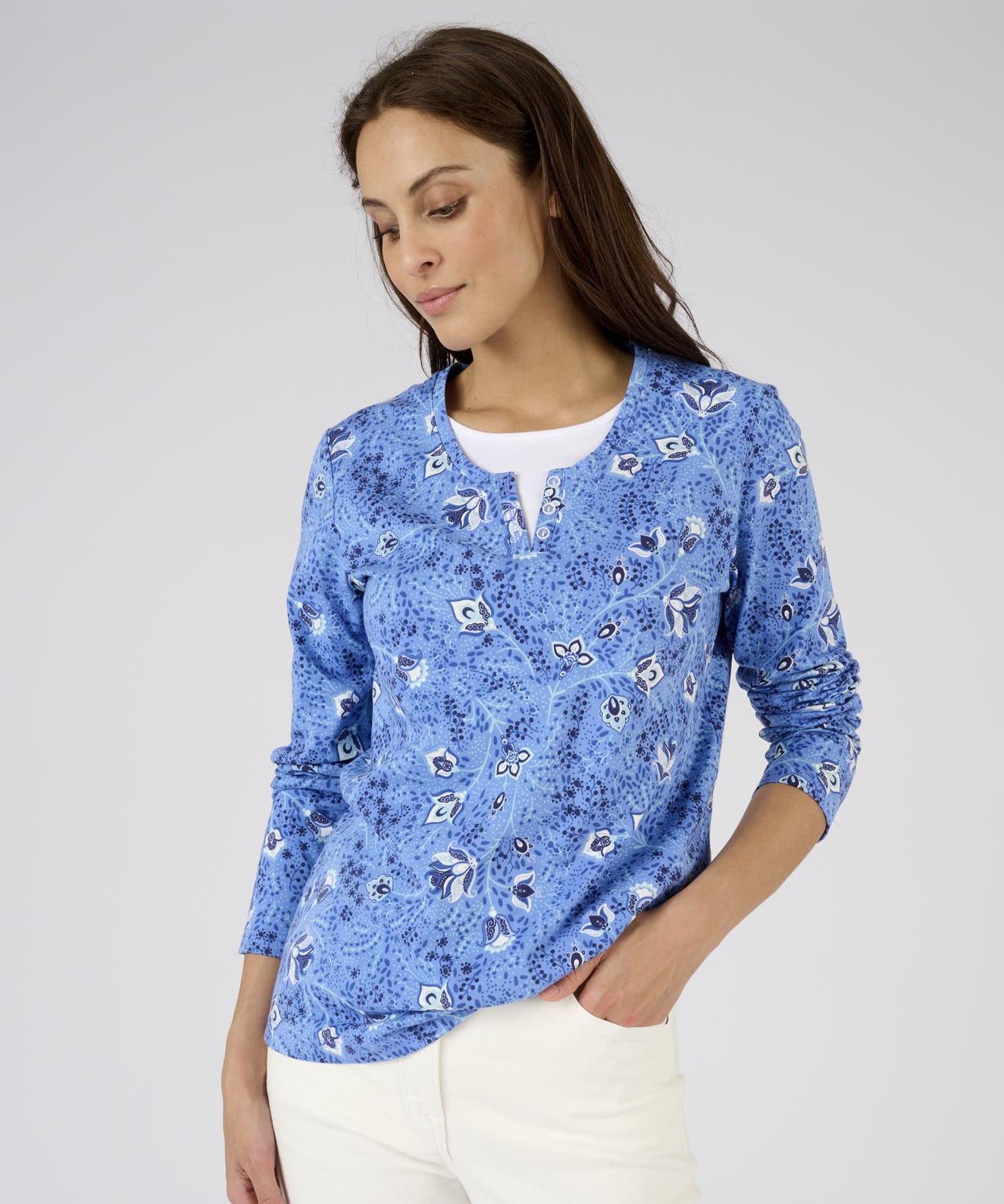 Printed Mock 2-in-1 Top