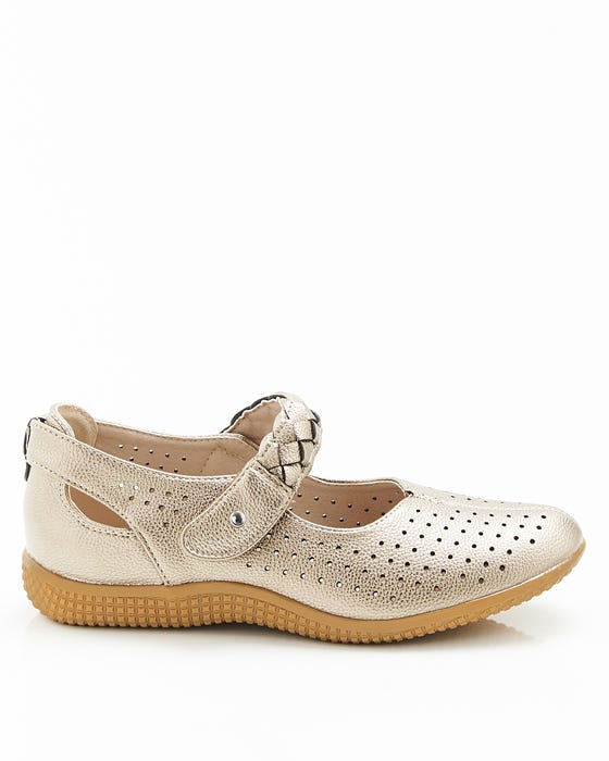 Cushion-walk Touch-fasten Strap Shoe