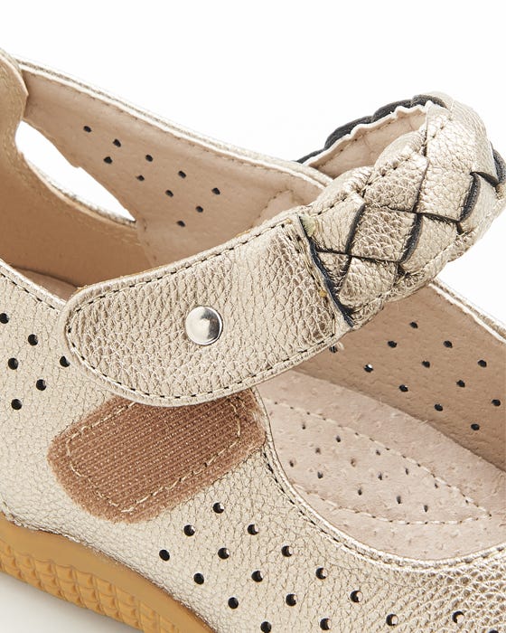 Cushion-walk Touch-fasten Strap Shoe