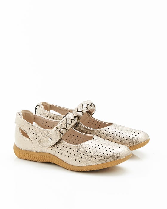 Cushion-walk Touch-fasten Strap Shoe