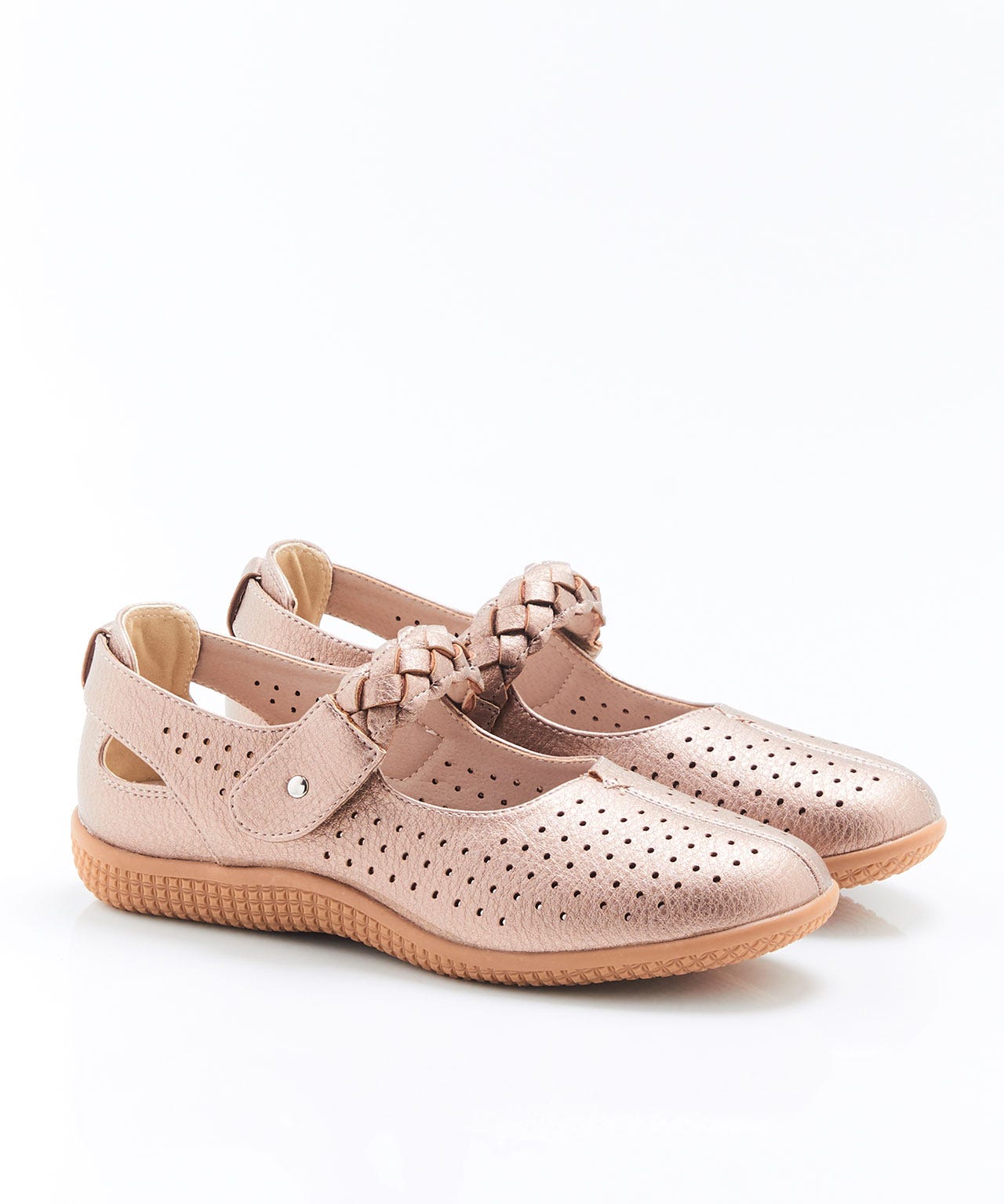 Cushion-walk Touch-fasten Strap Shoe