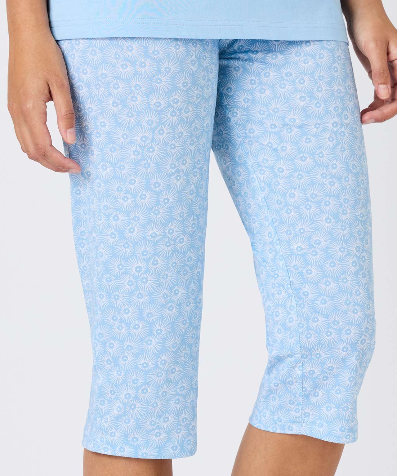 Short Sleeve Cropped Cotton Pyjamas