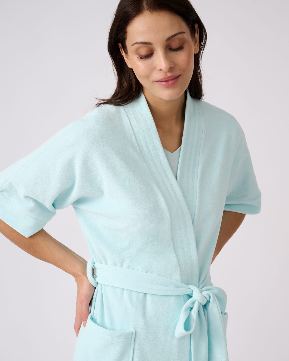 Short Sleeve Towelling Gown 