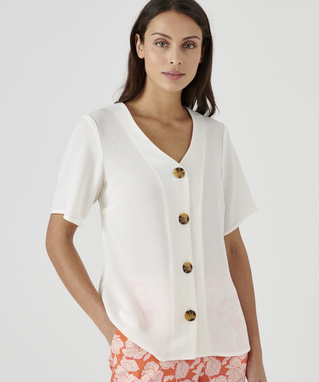 Button-front Blouse