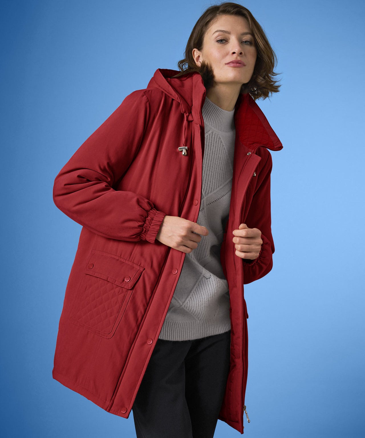 Damart Women's Deep Red Padded Parka