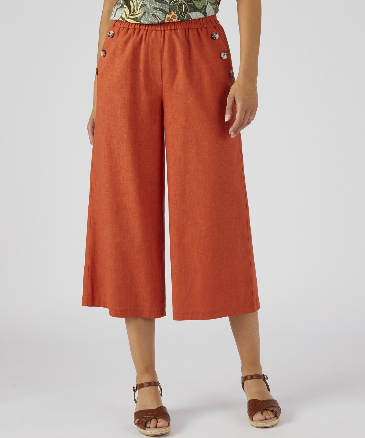 Linen Rich Crop Trousers