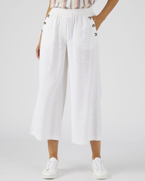 Linen Rich Crop Trousers 