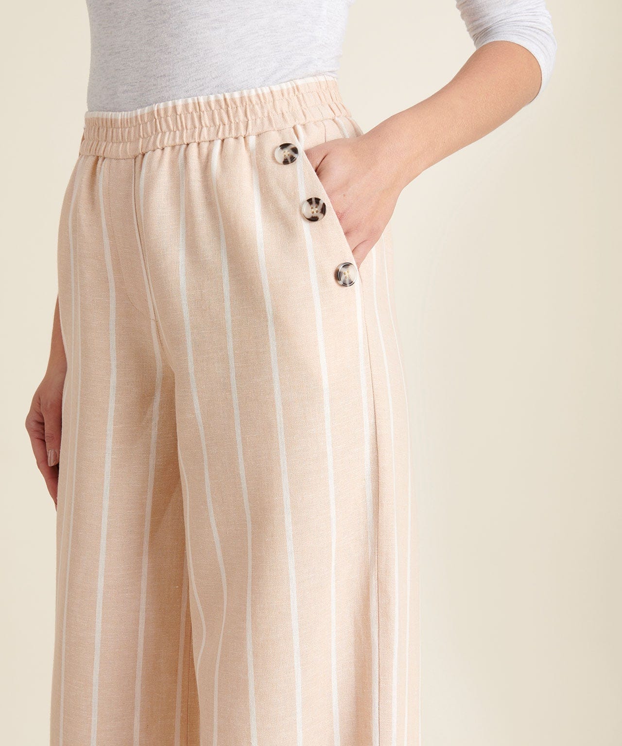 Linen Rich Crop Trousers 