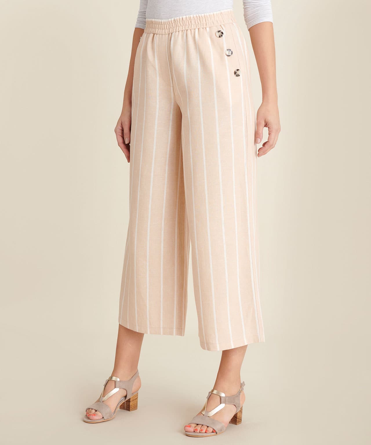 Linen Rich Crop Trousers 