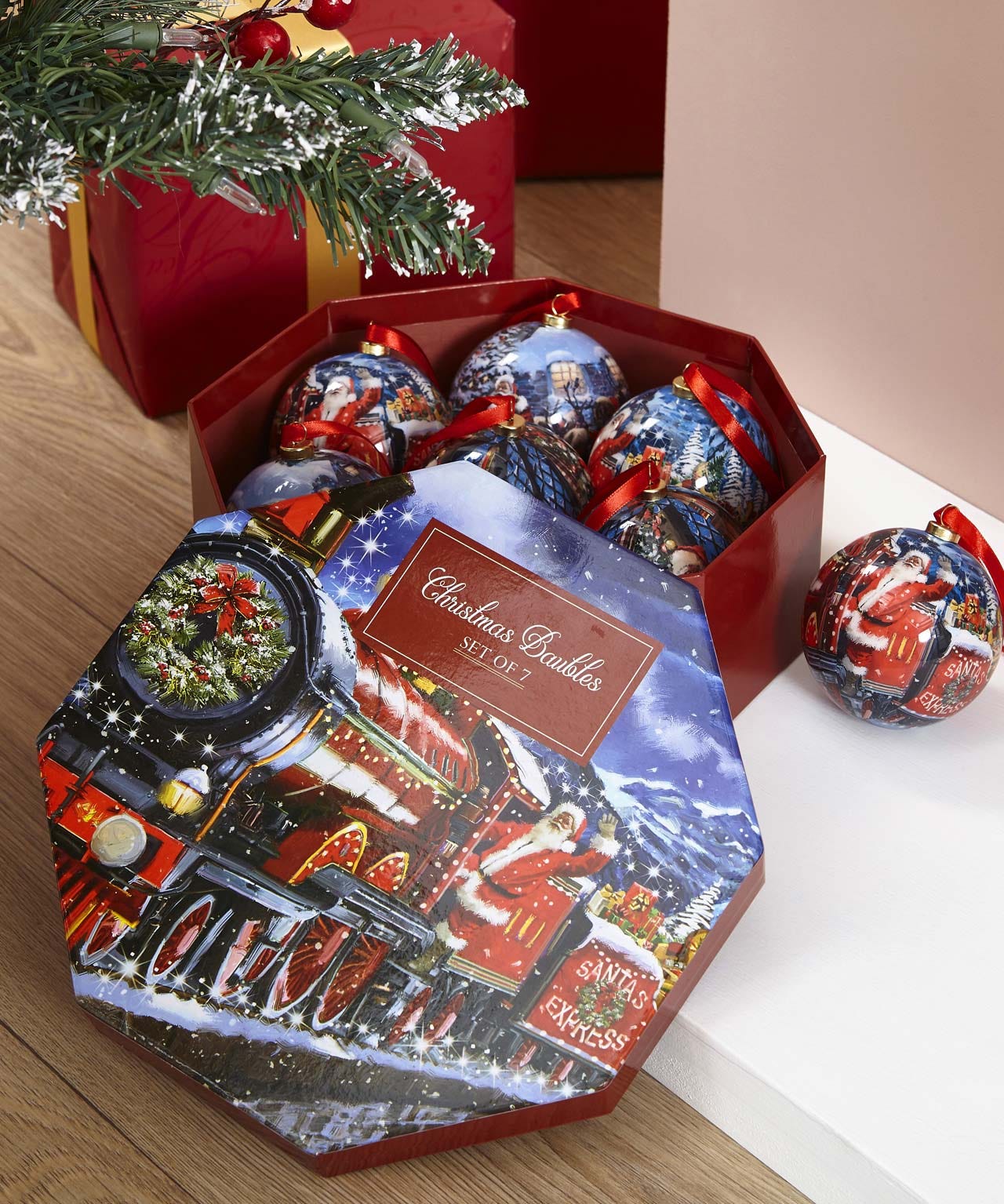 Santa Express Baubles in Gift Box