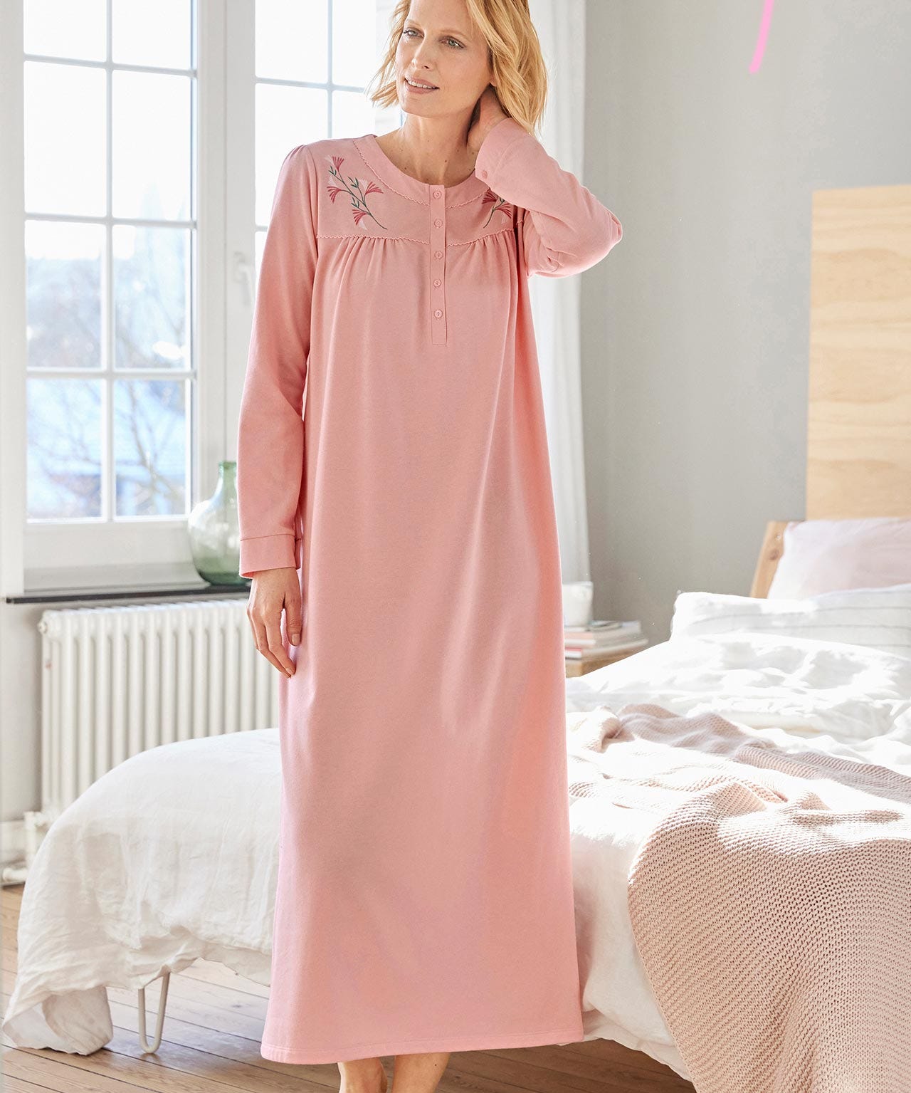 Brushed Interior Long Sleeve Nightdress