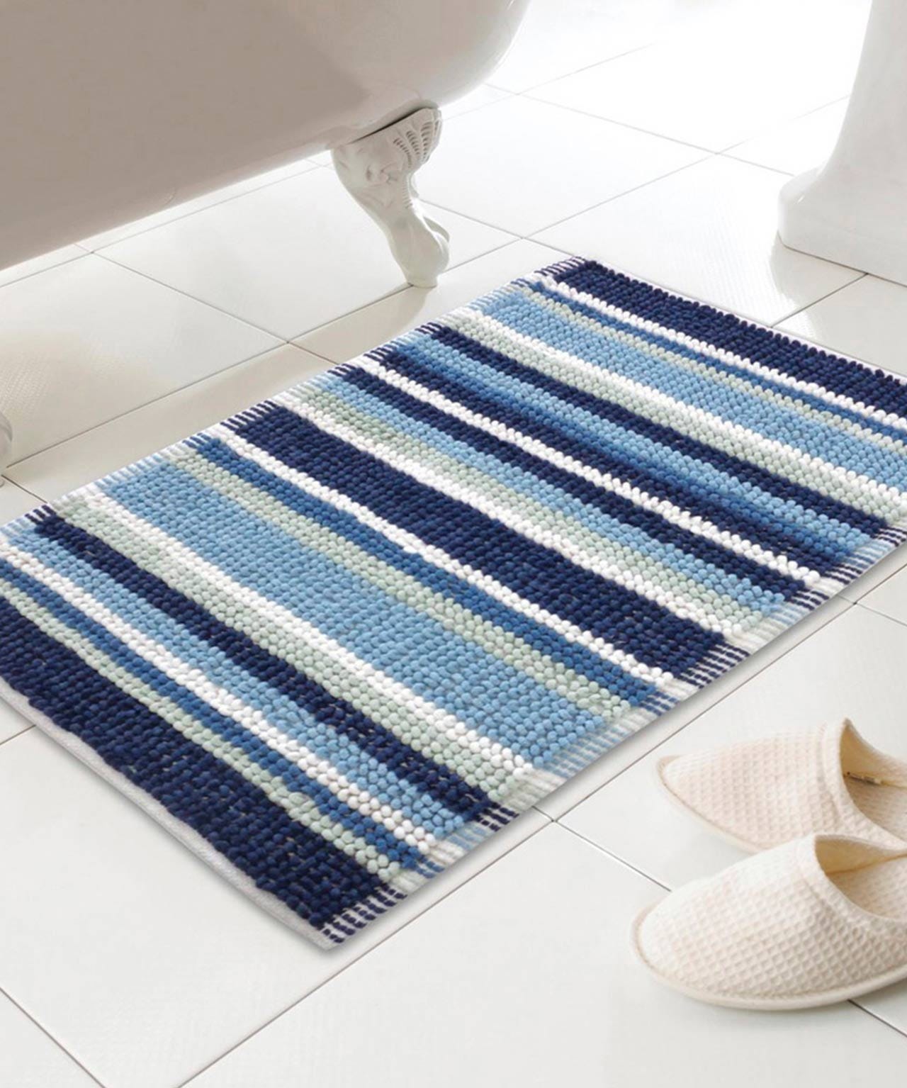 Micro Bobble Stripe Bath Mat