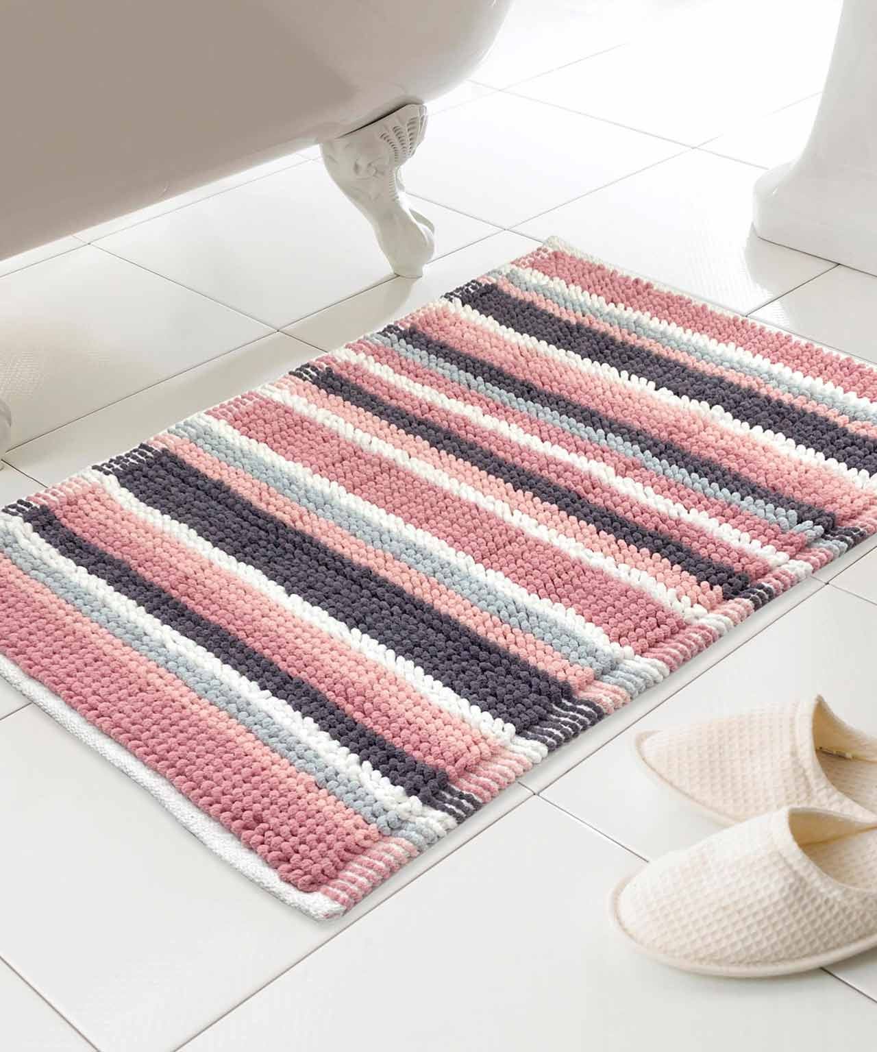 Micro Bobble Stripe Bath Mat