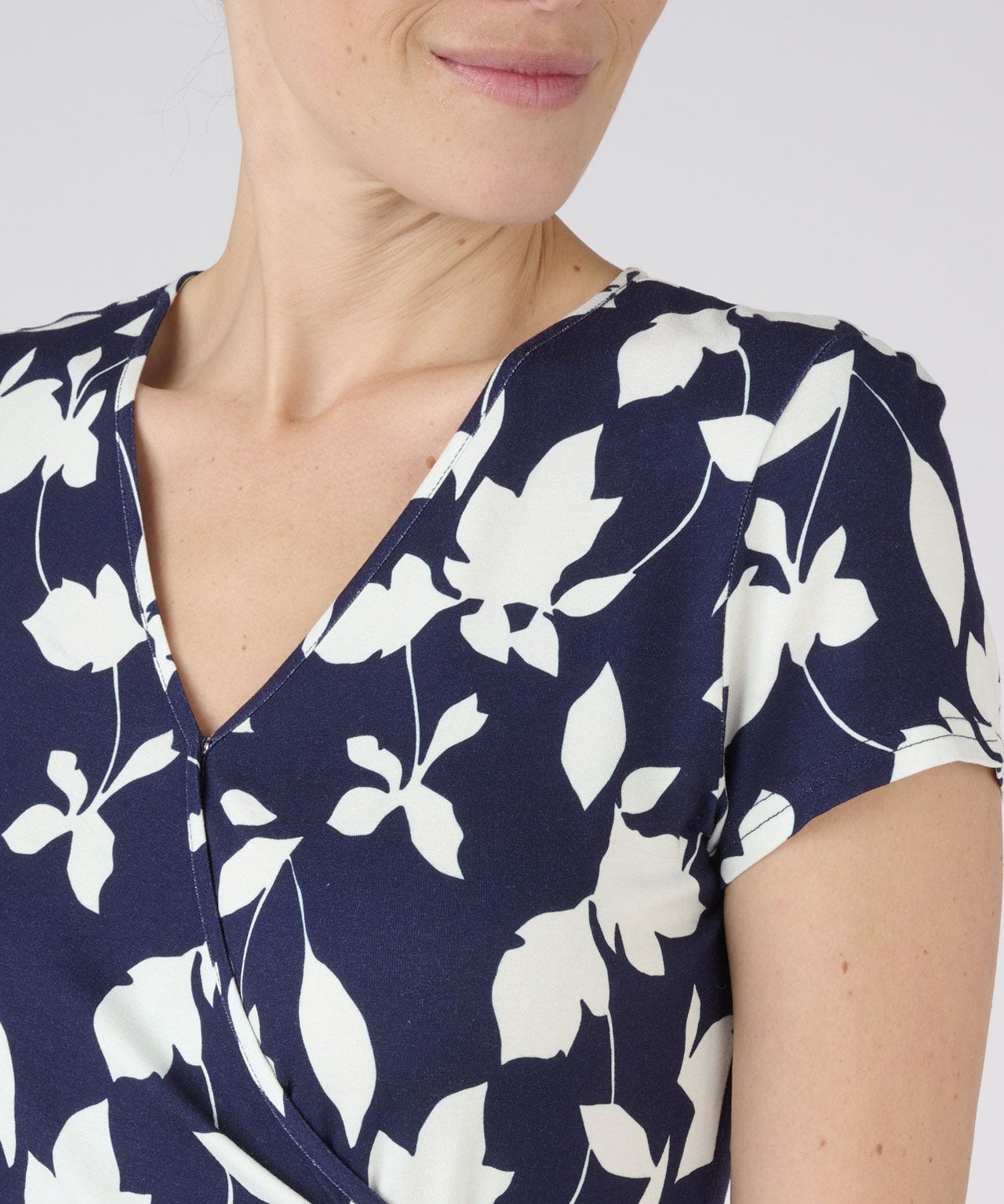 Jersey Print Mock Wrap Dress