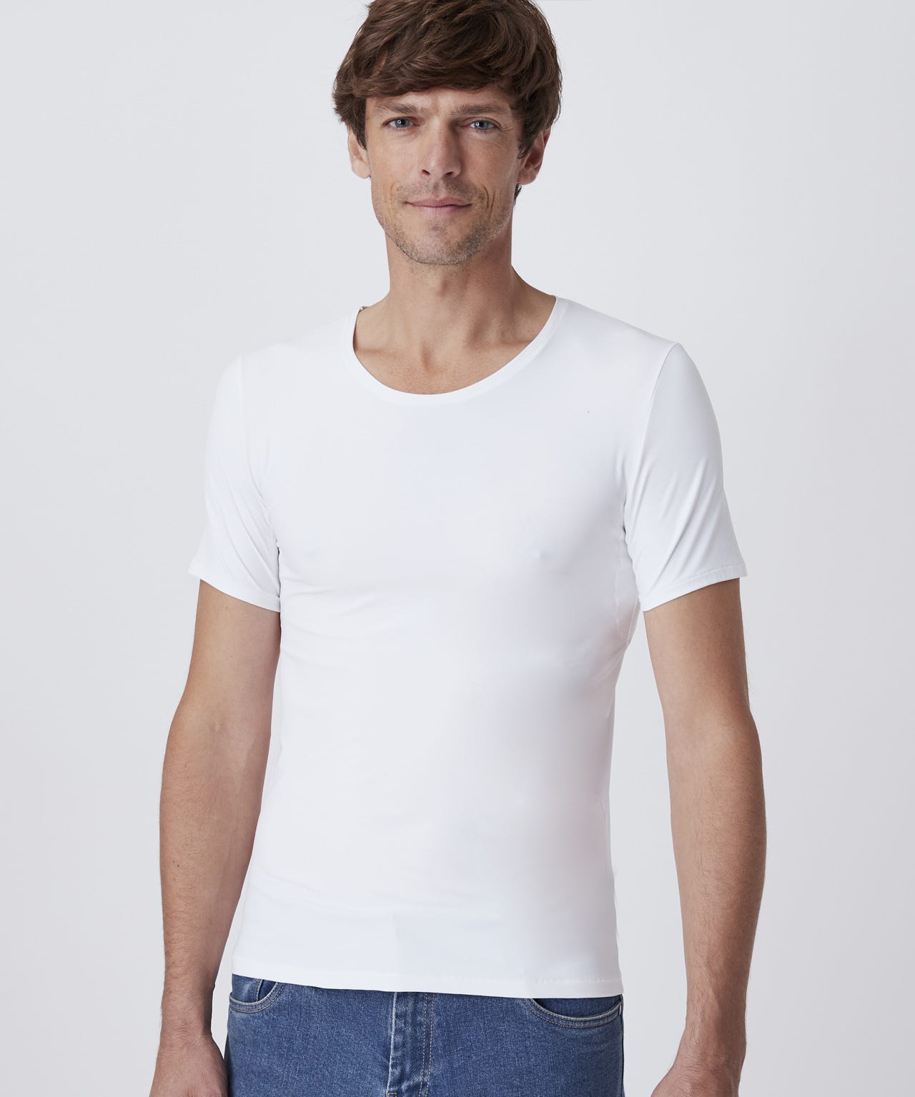Damart Men's White Short Sleeve T-Shirt