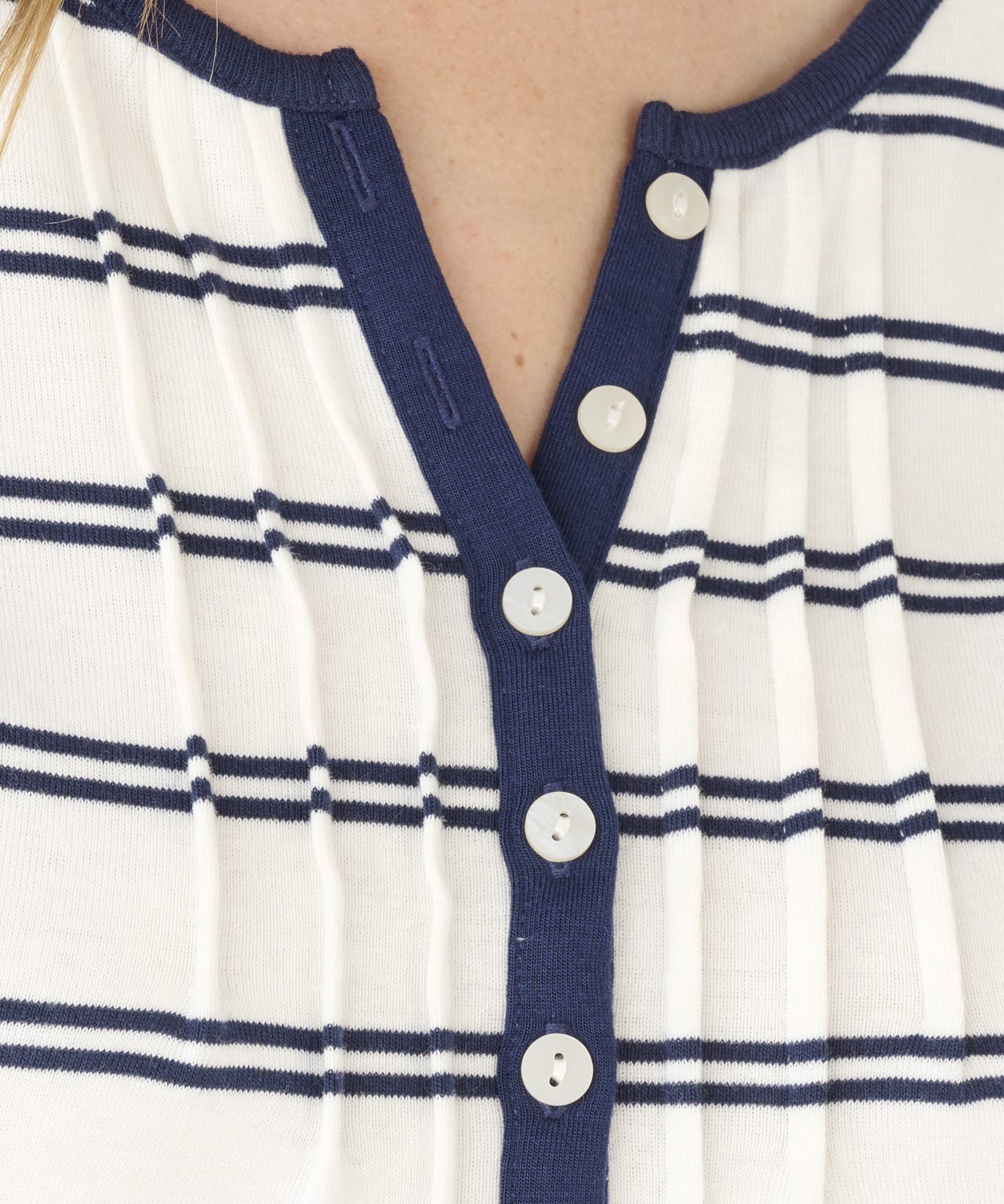 Pure Cotton Pleat Detail T-shirt
