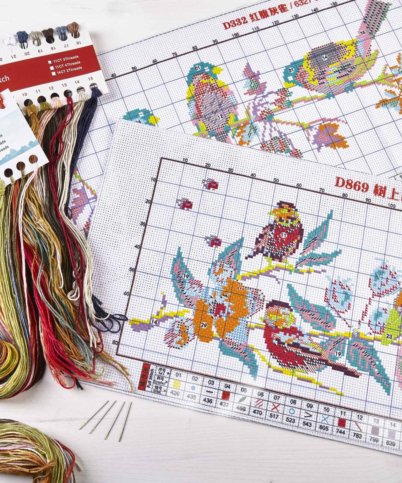 Birds Cross-Stitch Set