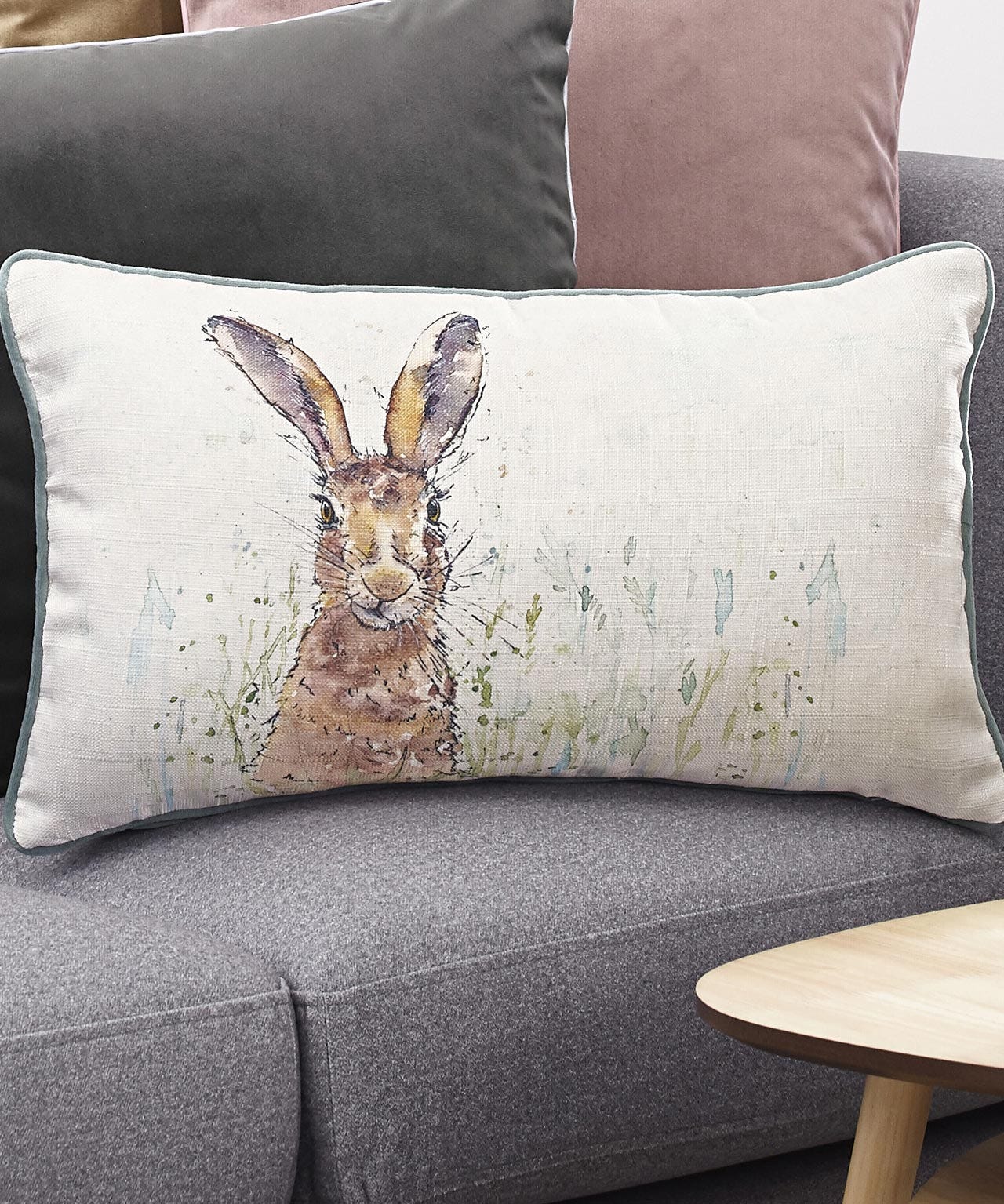 Rabbit Watercolour Cushion