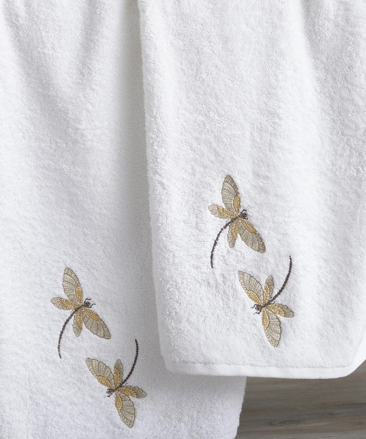 Embroidered Dragonfly Towel