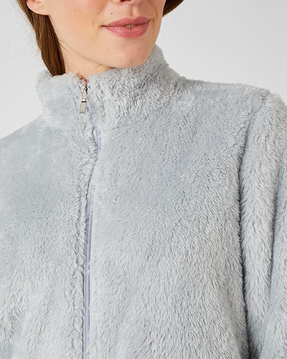 Thermal Teddy Fleece Zipped Dressing Gown