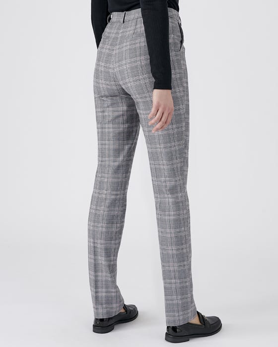 Tie-waist Detail Check Trousers