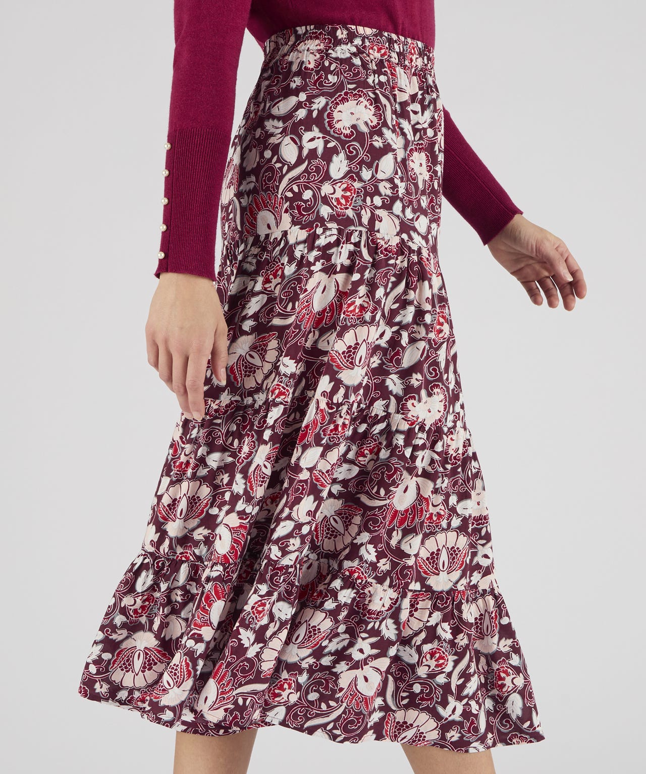 Print Tiered Skirt