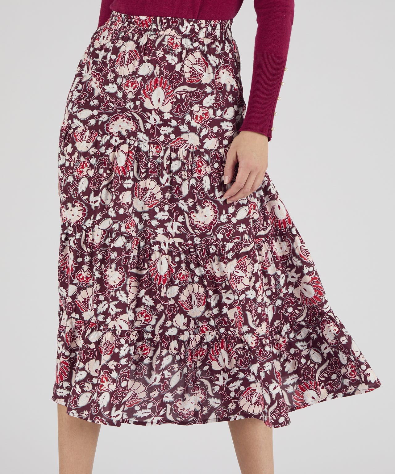 Print Tiered Skirt