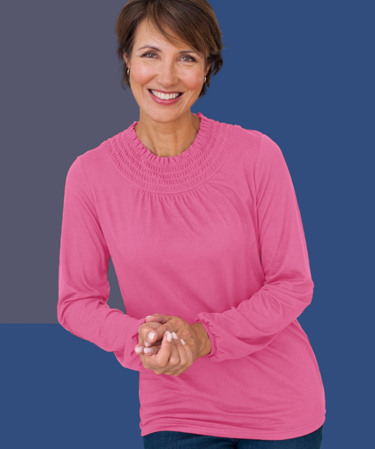  Long Sleeved Printed Top