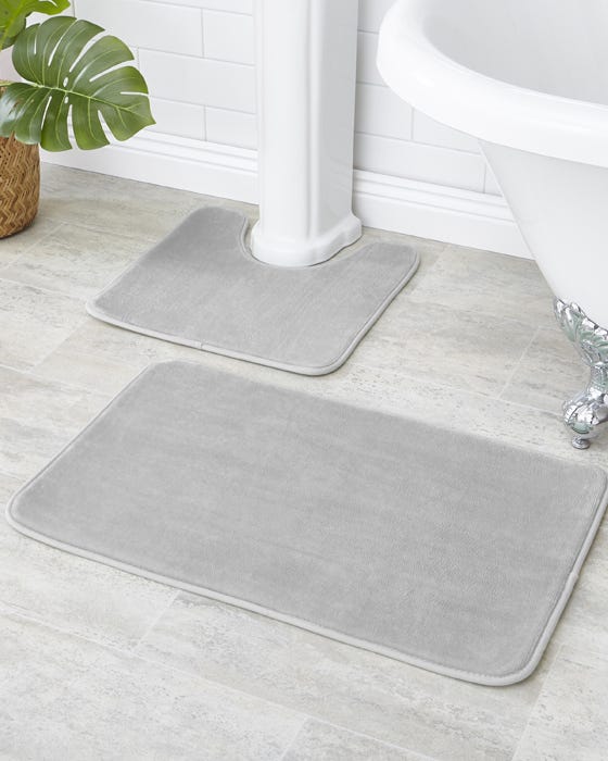 Catherine Lansfield Antibacterial Memory Foam Bath Mat Set