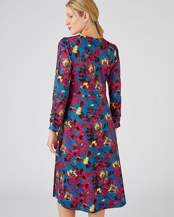 Jersey Mock Wrap Effect Dress