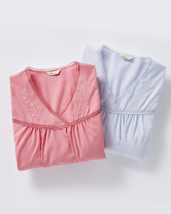 Pack of 2 Embroidered Nightdresses