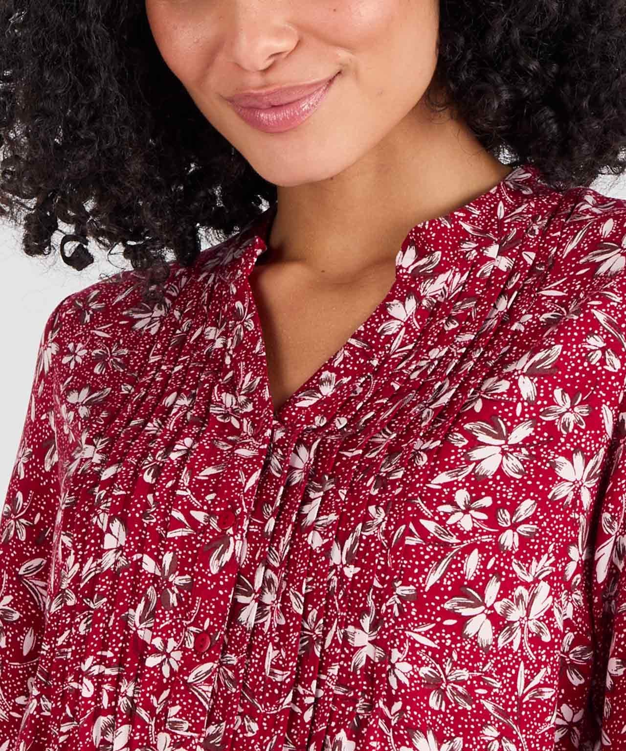 Front Pleated Printed Tunic