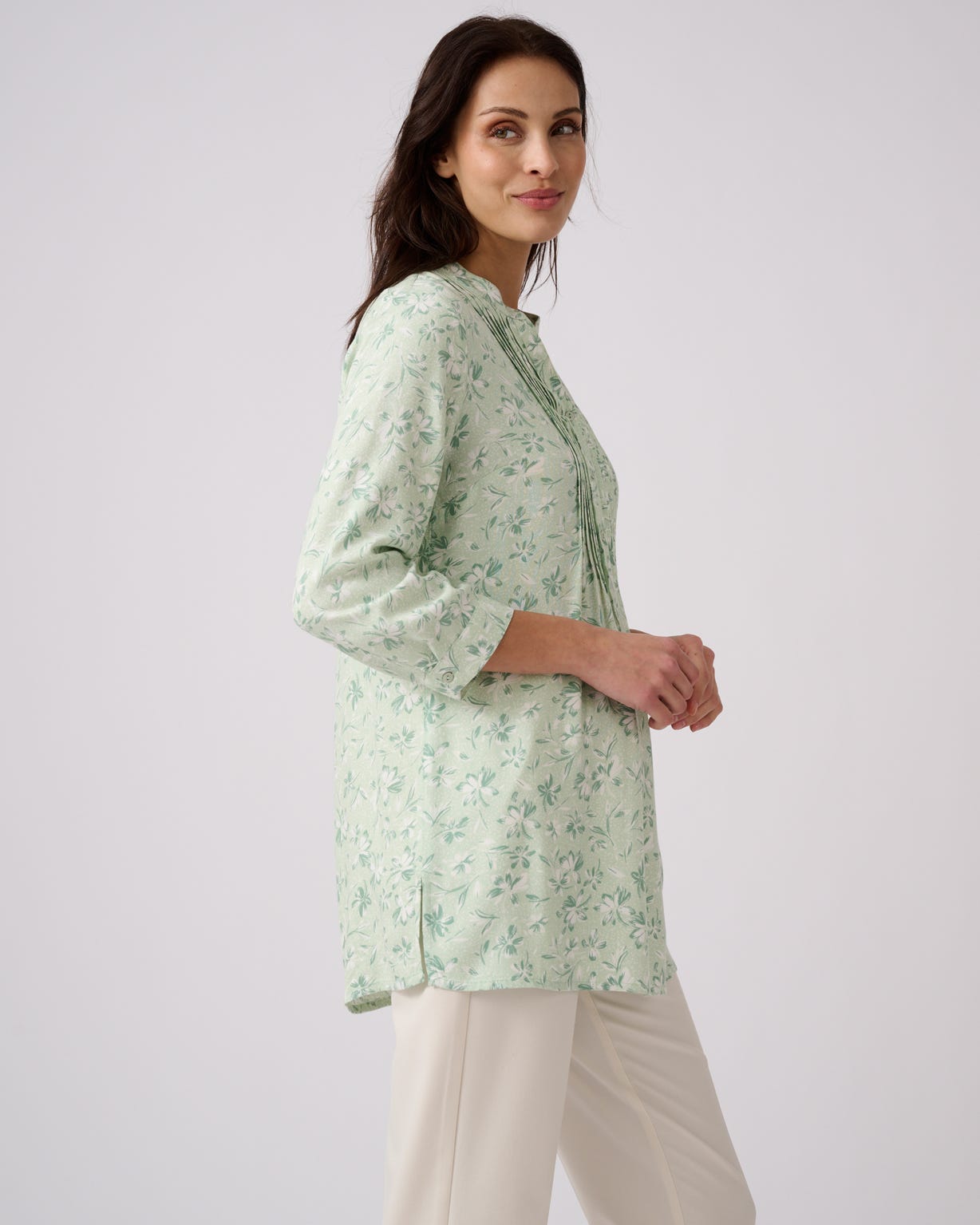 Front Pleated Printed Tunic