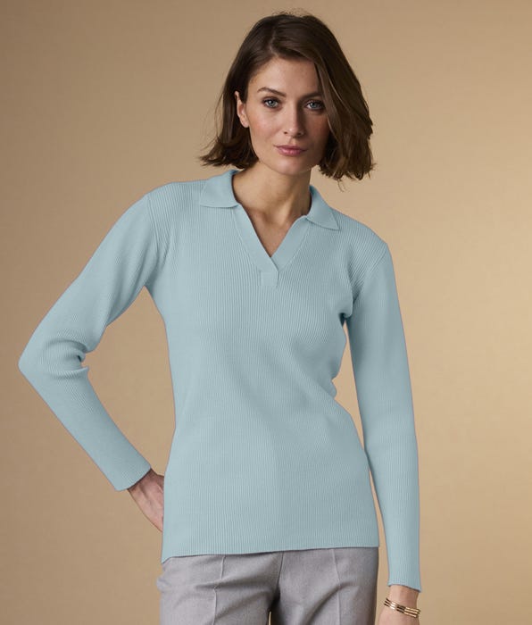 Skin Soft Polo Jumper