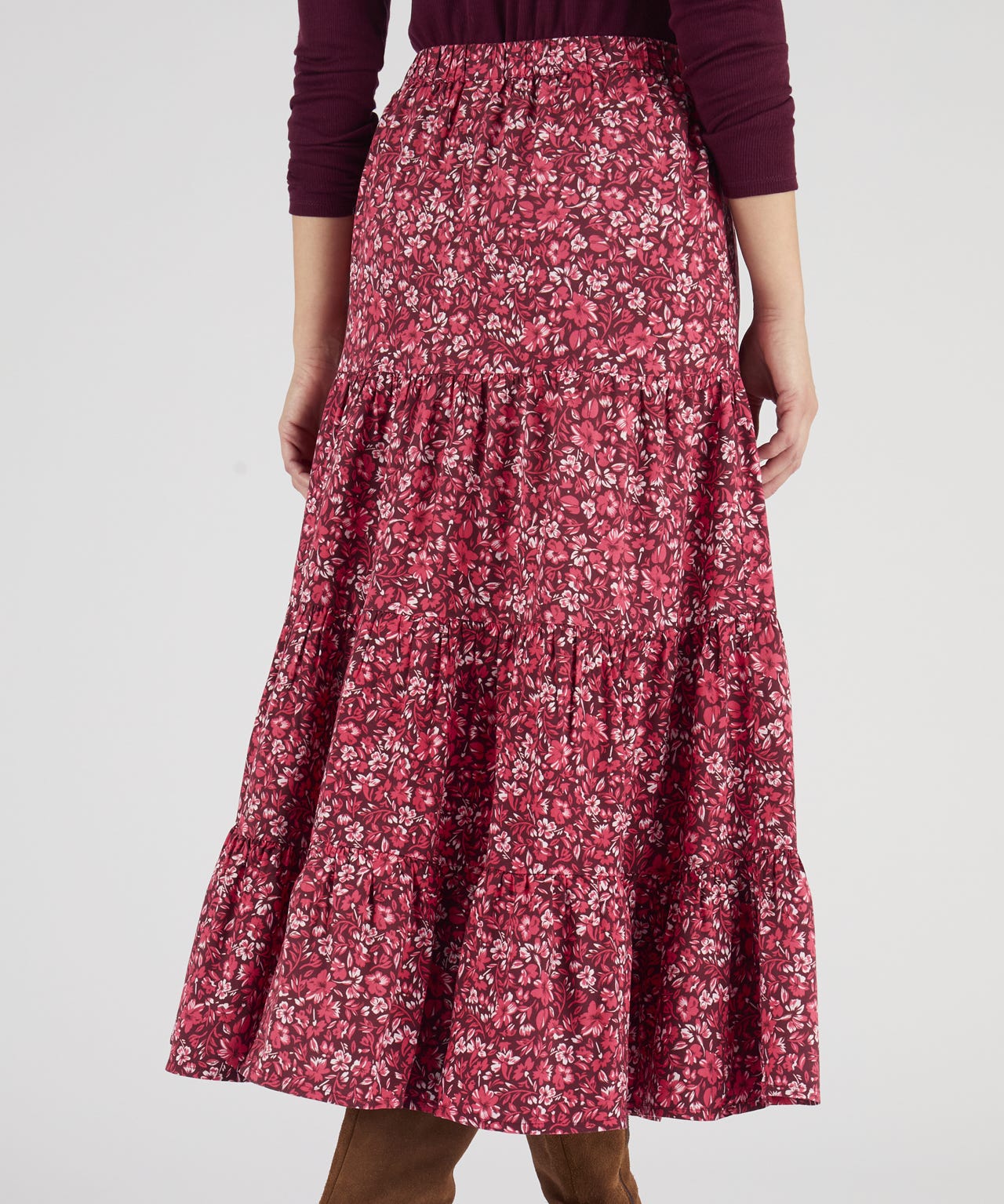 Button-through Print Skirt